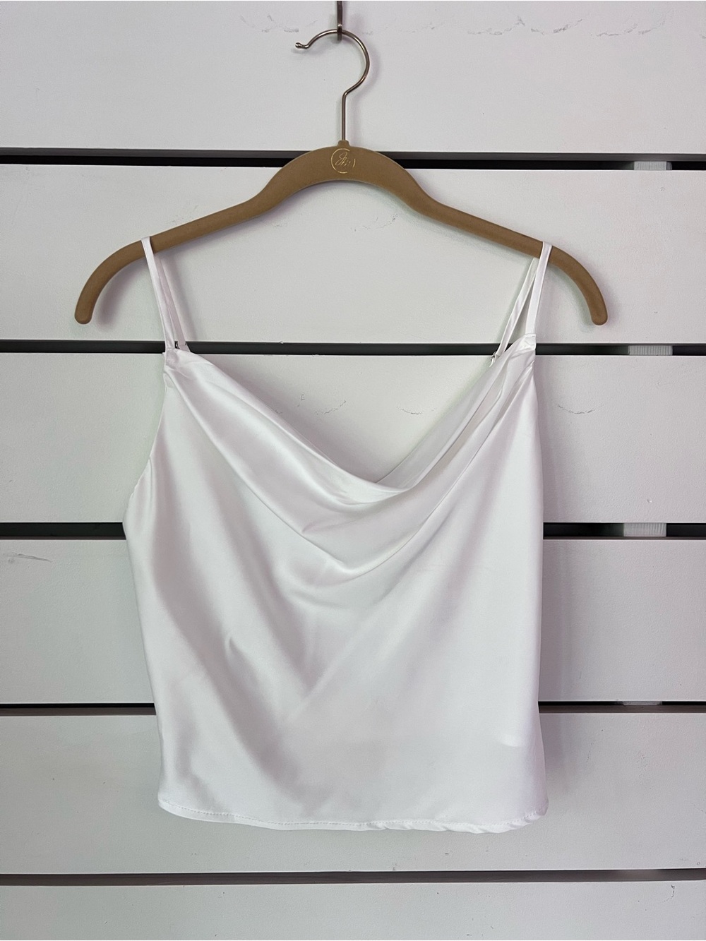 Denim Forum Satin Cowl Neck Tank